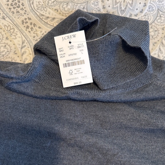 J Crew Men's Charcoal Turtleneck Sweater NWT - Picture 2 of 3